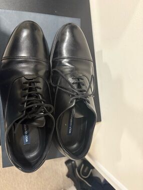 Wolf & Shepherd Black Leather Cap-Toe Oxford